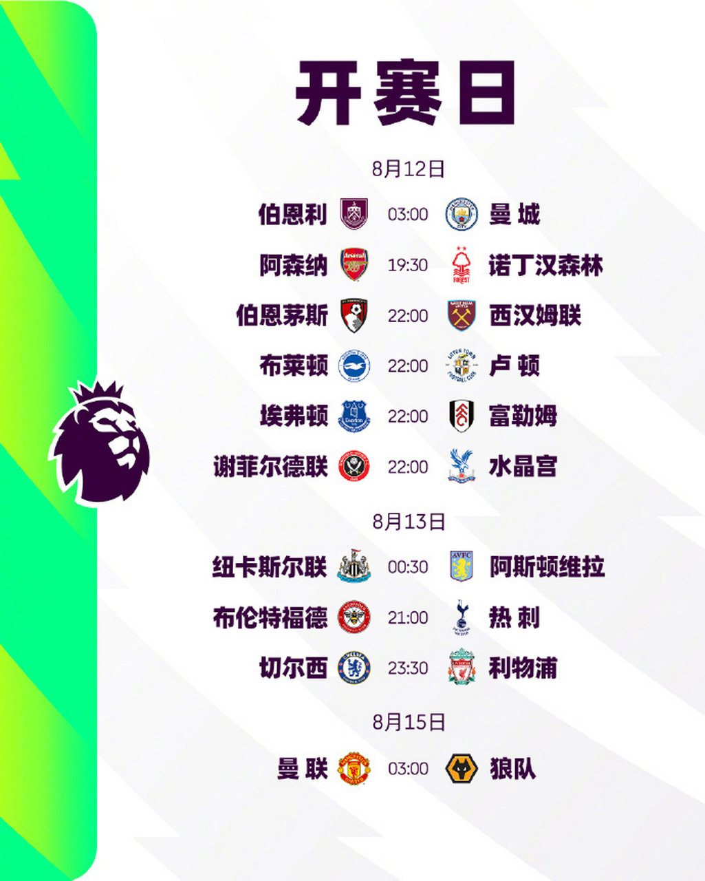 英超1718赛季赛程,1718赛季英超最佳阵容