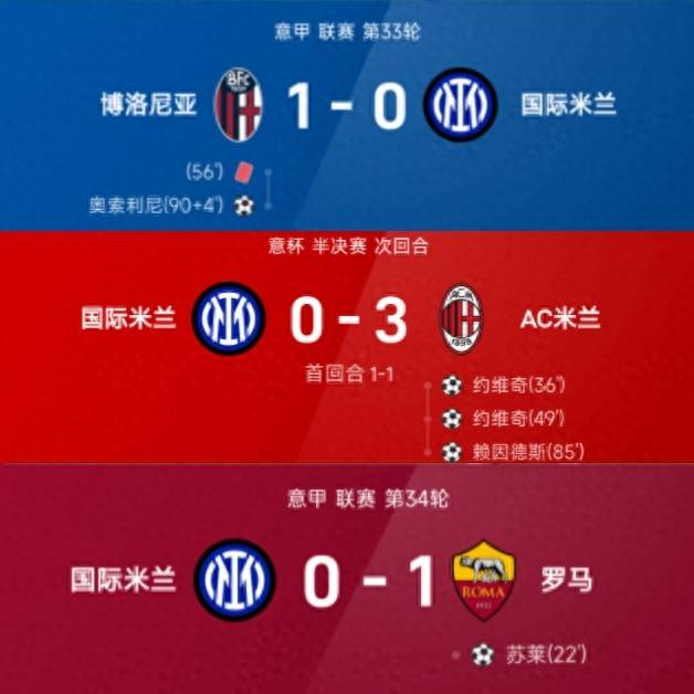 国际米兰失误不断，遭遇连败